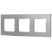 Рамка для розеток и выключателей ЭРА Серия 12 12-5203-03 на 3 поста, Классик, алюминий