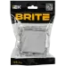 BRITE Выключатель 1-клавишный проходной 10А безвинтовое крепление ВС11-1-6-БрА алюминий IEK