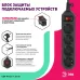 Сетевой фильтр ЭРА  USF-M-4es-1,5m-B с защитой (термо) с заземлением с выключателем 4 розетки 1,5м 10А черный