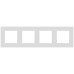 Рамка для розеток и выключателей ЭРА Серия 12 12-5204-01М на 4 поста, Классик, белый матовый