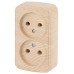 Розетка Intro Polo 3-203-11 двойная без заземления 2х2P, 16A-250В, IP20, ОУ, сосна Розетка Intro Polo 3-203-11 двойная без заземления 2х2P, 16A-250В, IP20, ОУ, сосна