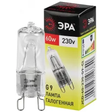Лампочка галогенная ЭРА G9-JCD-60-230V-CL G9 60Вт капсула теплый белый свет