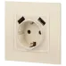 14-4109-02 ЭРА Розетка 2P+E 16A-250В, штор. с 2xUSB 5В-3А, Эра Elegance, слоновая кость (10/100/2000)