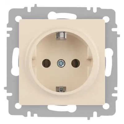 Розетка Intro Accent 6-202-02 2P+E Schuko, 16А-250В, IP20, СУ, слоновая кость