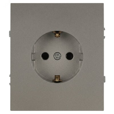 Розетка скрытого монтажа в рамку с заземлением 2P+E Schuko 16А-250В титан 16-2101-07 Arktik