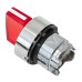 Исполнительный механизм переключателя SА4 красный на 3 положения возвратный без фиксации, с подсветкой с короткой ручкой IP65