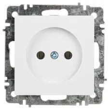 Розетка Intro Accent 6-201-01 2Р 16А-250В, IP20, СУ, AL/CU, белый