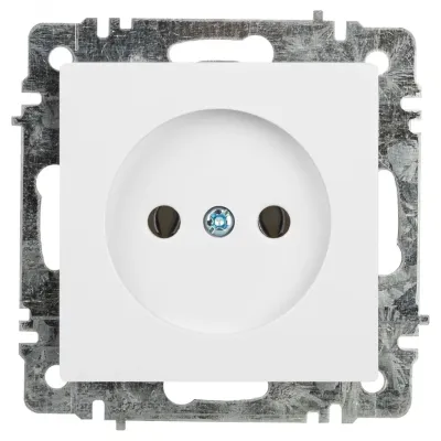 Розетка Intro Accent 6-201-01 2Р 16А-250В, IP20, СУ, AL/CU, белый