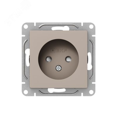Механизм розетки  16А  без заземления  со шторками  кремовый Эпика EKF