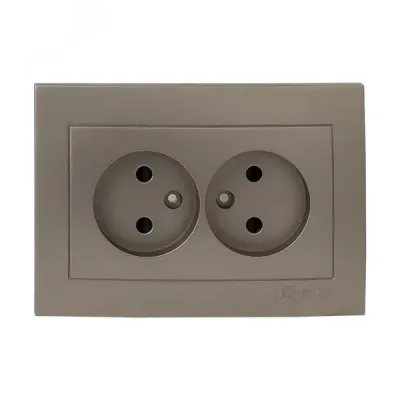 Валенсия лицевая панель розетка 2-местной б/з 10А кашемир с защ. штор.