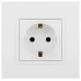 14-2102-01 ЭРА Розетка 2P+E Schuko со шторками, 16A-250В, IP20, Эра Elegance, белый (10/100/2100)