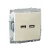 BRITE Розетка USB A+A 5В 3,1А РЮ10-1-БрКр бежевый