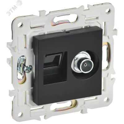SKANDY Розетка двойная TV+RJ45 кат.5E SK-A14Bl черный IEK