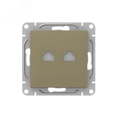 Механизм розетки RJ45 - 2шт  (cat5)  шампань Эпика EKF