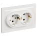 BRITE Розетка 2-местная с заземлением с защитными шторками 16А в сборе РСш12-3-БрБ белый