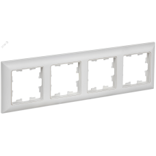 BRITE Рамка 4-местная РУ-4-БрАБ арктический белый/белый IEK