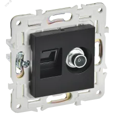 SKANDY Розетка двойная TV+RJ45 кат.6E SK-A15Bl черный IEK