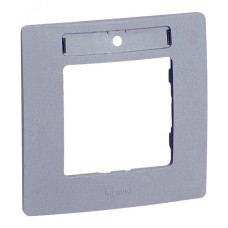 Рамка 1-местная с держателем для маркировки алюминий ETIKA