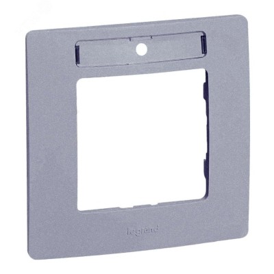 Рамка 1-местная с держателем для маркировки алюминий ETIKA