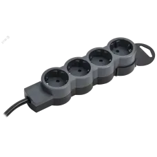 STANDARD Удлинитель У04 4 места 2P+PE 5м 3х1,5мм2 16А черный IEK