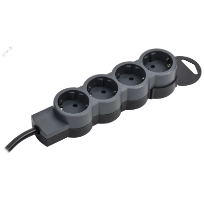 STANDARD Удлинитель У04 4 места 2P+PE 5м 3х1,5мм2 16А черный IEK
