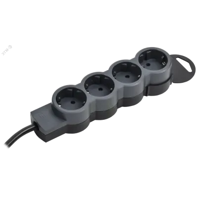STANDARD Удлинитель У04 4 места 2P+PE 5м 3х1,5мм2 16А черный IEK