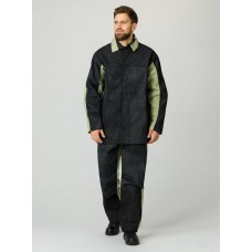 Костюм сварщика комбинированный 2 кл.защиты (тк.Брезент,550/Спилок S=2,3), черный/бежевый, 48-50  182-188