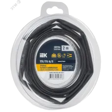 Трубка термоусадочная ТТУ нг-LS 6/3 черная (2м/упак) IEK
