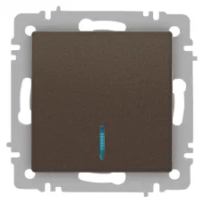 Выключатель Intro Accent 6-102-08 с подсветкой, 10А-250В, IP20, СУ, AL/CU, бронза
