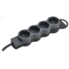 STANDARD Удлинитель У04 4 места 2P+PE 1,5м 3х1,5мм2 16А черный IEK