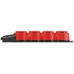 Колодка ЭРА KX-4e-RED-IP44 каучуковая с заземлением 4 розетки 16A IP44 красная