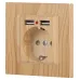 Розетка Intro Accent 6-410-11 , P+E Schuko со шторками, 16А-250В + 2хUSB, IP20, СУ, сосна