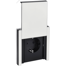 FORTE&PIANO Розетка 1-местная с заземлением с защитными шторками и крышкой безвинтовое крепление 16А IP44 FP219M металл белый IEK