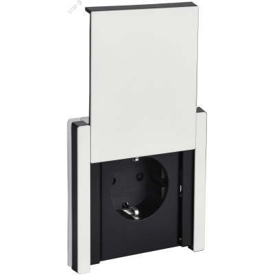 FORTE&PIANO Розетка 1-местная с заземлением с защитными шторками и крышкой безвинтовое крепление 16А IP44 FP219M металл белый IEK
