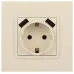 14-4109-02 ЭРА Розетка 2P+E 16A-250В, штор. с 2xUSB 5В-3А, Эра Elegance, слоновая кость (10/100/2000)