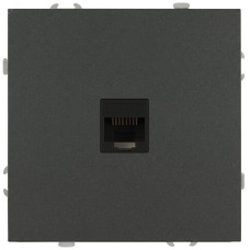 Розетка скрытого монтажа в рамку информационная RJ45 IP20 графит 15-3107-06 Galaxy