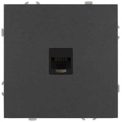 Розетка скрытого монтажа в рамку информационная RJ45 IP20 графит 15-3107-06 Galaxy