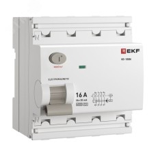 Выключатель дифференциального тока (ВД) четырехполюсный 4P 16 кА 30mA (A) эл-мех ВД-100N E1046MA1630 PROXIMA EKF