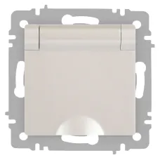 Розетка Intro Accent 6-203-06 2P+E Schuko с крышкой, 16А-250В, IP20, СУ, AL/CU, перламутр