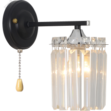 Светильник настенный (бра) с выключателем June 1062-401 1хЕ27 60 Вт хрусталь