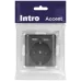 Розетка Intro Accent 6-410-07 P+E Schuko со шторками, 16А-250В + 2хUSB, IP20, СУ, графит