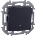 Выключатель 1-клавишный с подсветкой/индикацией 10АХ безвинтовое крепление антрацит INSPIRIA