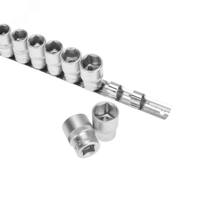 Набор торцевых головок 1/2, шестигранные, CrV, 10-22 мм