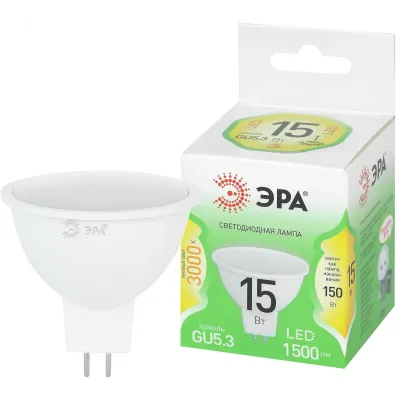 Лампа светодиодная LED 15Вт 1500Лм 3000К софит MR16 GU5.3 теплый свет GREEN LINE