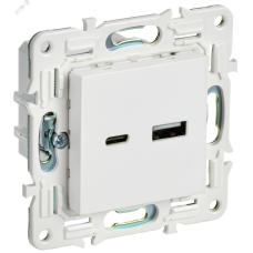 SKANDY Розетка USB A+C 18Вт SK-R13W арктический белый IEK