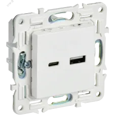 SKANDY Розетка USB A+C 18Вт SK-R13W арктический белый IEK