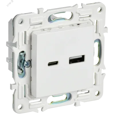 SKANDY Розетка USB A+C 18Вт SK-R13W арктический белый IEK