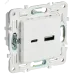SKANDY Розетка USB A+C 18Вт SK-R13W арктический белый IEK