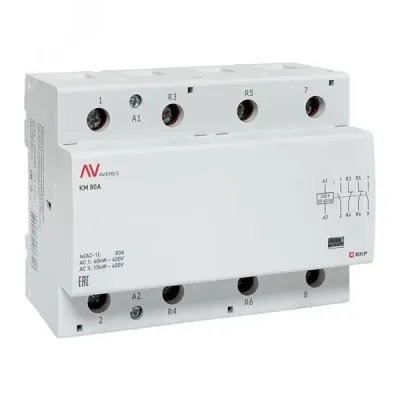 Контактор модульный КМ 80А 2NO+2NC 230VAC (6 мод.) AVERES