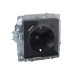 BRITE Розетка с заземлением с защитными шторками 16А с USB A+C 18Вт РЮш11-1-БрГ графит